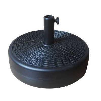 Rattan Design Resin Fillable Umbrella Base - Black - Backyard Expressions