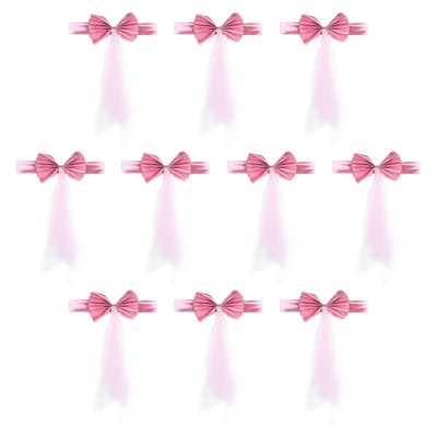 Unique Bargains Mesh Yarn Floating Chair Bands Decoration Stretch Satin Chair Sashes Bows