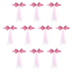 Unique Bargains Mesh Yarn Floating Chair Bands Decoration Stretch Satin Chair Sashes Bows - 1 of 4