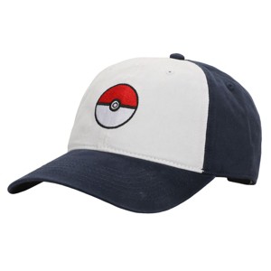 Pokemon Pokeball Embroidery Men's Baseball Navy Baseball Cap - 1 of 4