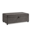 Modern Upholstered Storage Bench with 360° Swivel Casters, Linen/Faux Leather Bench with Hidden Storage, Coffee Table Ottoman - ModernLuxe - 4 of 4