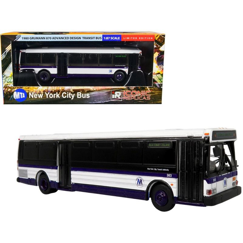 1980 Grumman 870 Advanced Design Transit Bus MTA New York City Bus "B64 Coney Island" 1/87 Diecast Model by Iconic Replicas, 1 of 4