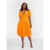 Rebdolls Women's Lily Puff Sleeve A Line Midi Dress w. Pockets - 2 of 4