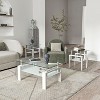 NicBex Modern Tempered Glass Square Coffee Table with Storage Shelf,Side Table with Metal Legs,Center Table for Living Room - 3 of 4