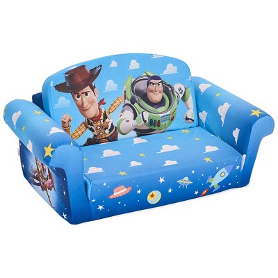 Marshmallow Furniture Children Kid's Toddlers 2 in 1 Flip Open Compressed Foam Couch Sofa & Sleeper Bed for Ages 18 Months and Up, Disney's Toy Story