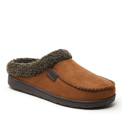Dearfoams Men's Bradley Indoor Outdoor Velour Moc-Toe Clog Slippers For Men In Black Black P 82rxp 02 1500.2 E73295cb E5ca 4862 8379 8bd0276d4507