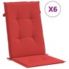 vidaXL Garden Highback Chair Cushions 6 pcs Red 47.2 in.x19.7 in.x1.2 in. Fabric - 2 of 4