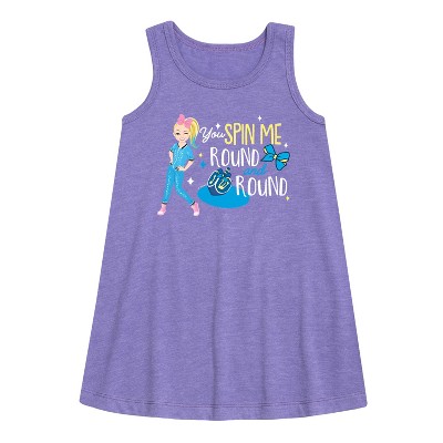 JoJo Siwa You Spin Me Round And Round Graphic Sleeveless Aline Dress - Purple - 3T
