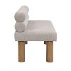 Okak Boucle Thfted Upholstered Dining Bench with Backrest & Wood Legs,Comfort Ottoman Double Seat for Dining Room,Bedroom - 4 of 4
