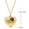 EVERLY JEWELRY | Yellow Plated Sterling Silver 1/2ct TGW Garnet "Love You Forever" Heart Pendant with Chain, 18 inc - 2 of 4