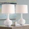 Possini Euro Design Natalia 27" Tall Modern Luxe Country Cottage Table Lamps Set of 2 Pull Chain White Floral Ceramic Living Room Bedroom Bedside - 2 of 4