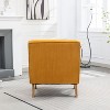 Corduroy Accent Chair with Ottoman, Single Sofa with Walnut Wooden Leg for Living Room, BedRoom, Office - Maison Boucle - 4 of 4