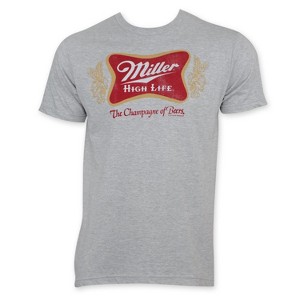 Adult Miller High Life Gray Classic Logo T-Shirt - 1 of 2