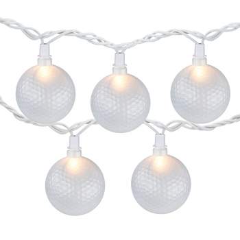 Northlight 10-Count Golf Ball Patio Light Set, 6ft White Wire