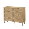 AENKYO 8-Drawer Dresser with Rattan Fronts - Natural Wood Double Dresser for Bedroom, Storage Cabinet Chest with Anti-Tip Safety - 3 of 4