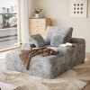 WJSHOME Oversized Chaise Lounge Chair Indoor, Plush Corduroy Boneless Sofa Bed, Cloud Reading Chair with Throw Pillow for Living Room - 2 of 4