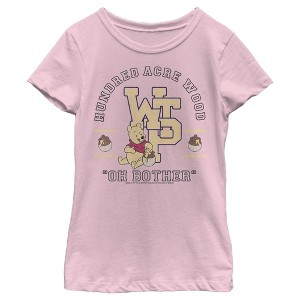 Girl's Winnie the Pooh Bear Collegiate T-Shirt - 1 of 4