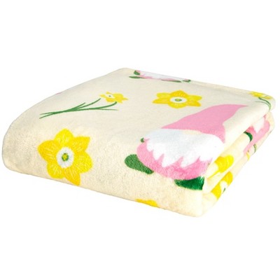 The Lakeside Collection Daffodil Gnomes 50" x 60" Plush Throw