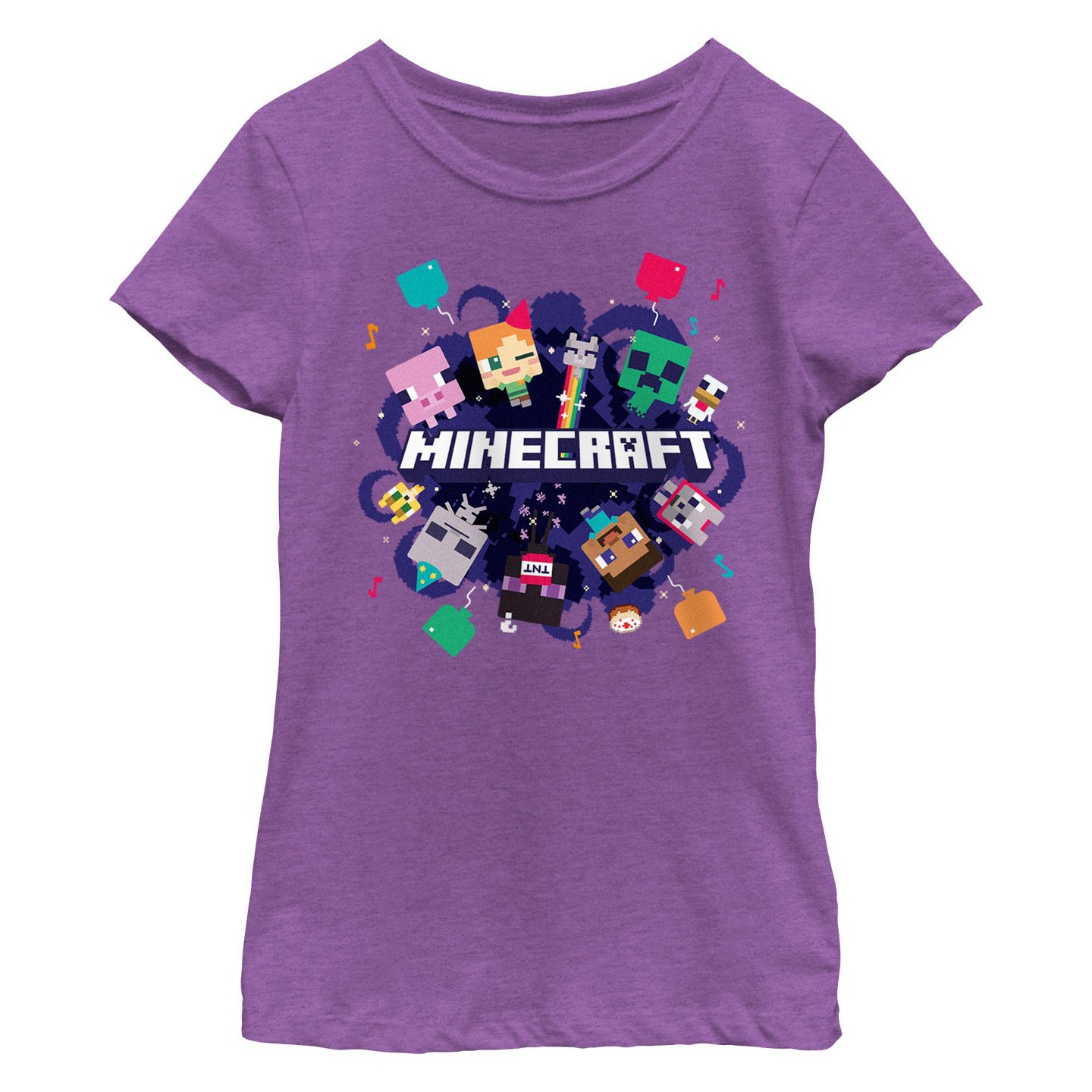 Детская футболка Minecraft Girl's Alex Steve Portal Party T-Shirt - Purple Berry - Small, цвет: Фиолетовый — фото 1