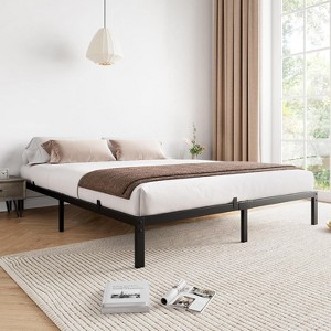 Metal Bed Frame - Heavy Duty Platform Bed Frame with Storage, Steel Supports, No Box Spring Required, Easy Assembly, Noiseless, Black - 1 of 4