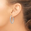 Black Bow Jewelry 4mm Diamond-Cut Sterling Silver Oval Hoop Earrings, 30mm (1 1/8 in) - 3 of 4
