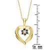 "Sterling Silver Heart Pendant with Black and White Cubic Zirconia – A Stunning Contrast of Elegance and Sparkle" - 2 of 4