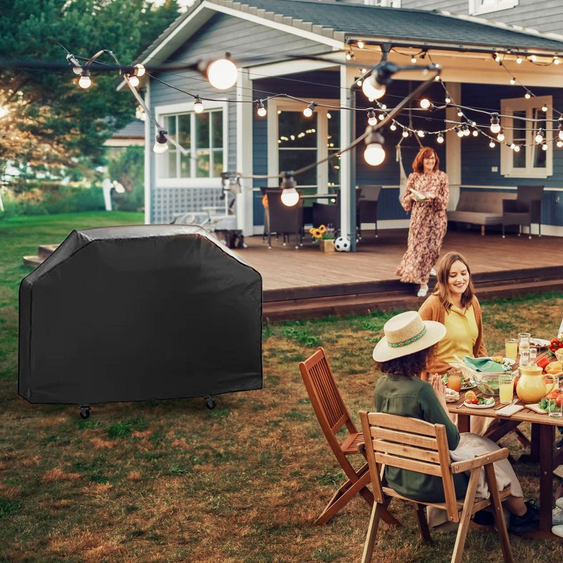 Grill Zone 60 x 20 x 45 Inch Outdoor Small/Medium Resistant To Weather Premium Universal BBQ Gas Grill Cover with Hook and Loop Closure, Black, 4 of 5