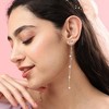 SOHI Women's White Sleek Drop Earrings - 3 of 3