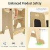 Kids Bamboo Step Stool: 3-Height Adjustable with Safety Guardrail – Anti-Slip Helper for Kitchen, Bathroom & Play Areas - 4 of 4
