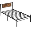 NicBex Industrial Style Black Bed Frame with Wood Panel Headboard,Modern Platform Bed for Bedroom,No Box Spring Needed - 4 of 4