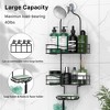 Aoibox 3-Tier Shower Caddy Organizer with Soap Holder & 6 Hooks for Towels, Sponge, Fits Standard Shower Head, Black - 3 of 4