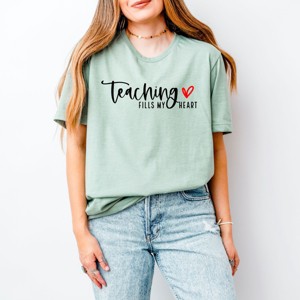 Simply Sage Market Teaching Fills My Heart Short Sleeve Tee - 1 of 4