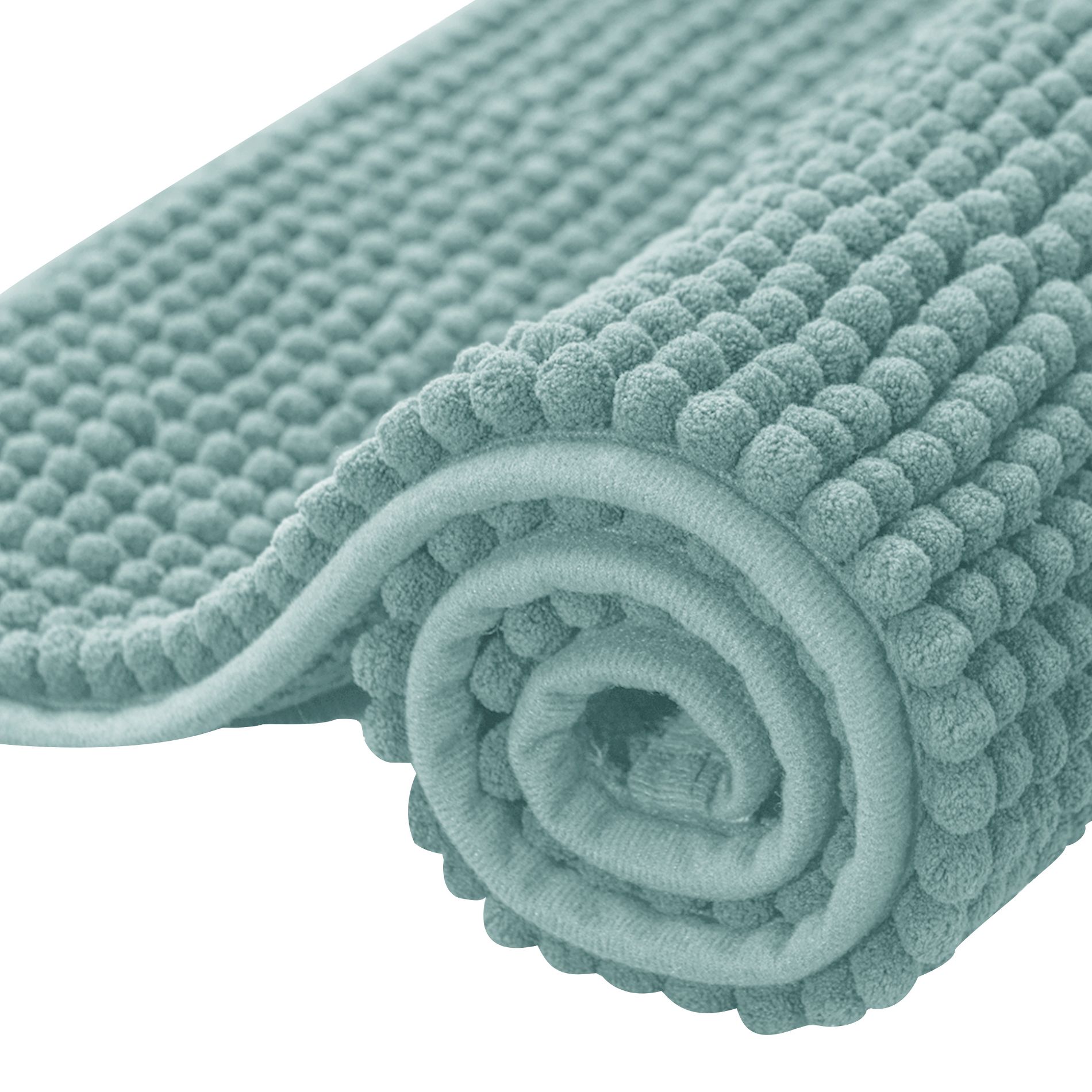 Subrtex Luxury Chenille Bathroom Rug Extra Soft and Absorbent Shaggy Rugs (Light Green,16"*24")