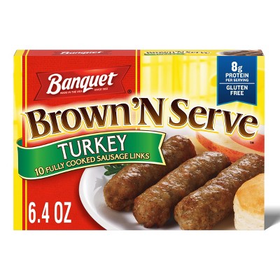 Banquet Frozen Brown'N Serve Frozen Turkey Links - 6.4oz