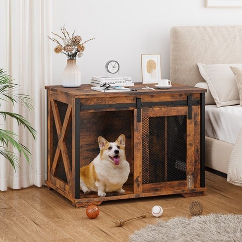 Large pet hotsell crate end table