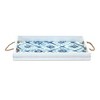 Wood Tray Set Of 2 White and Blue 2 Inch Decorative Display Trays for Home Styling By Melrose - 2 of 3