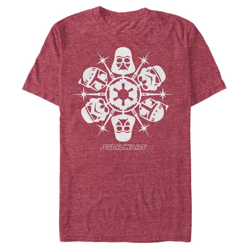 Men's Star Wars Christmas Dark Side Snowflakes T-Shirt, 1 of 6