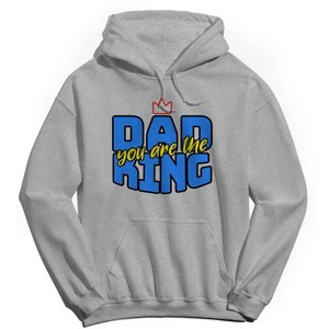 Rerun Island Men's Dad You Are The King Long Sleeve Graphic Cotton Sweatshirt Hoodie - 1 of 3