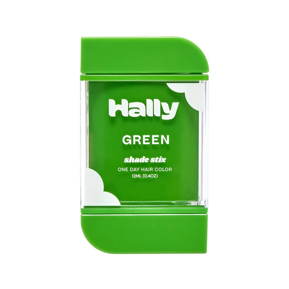 Photos - Hair Dye Hally Shade Stix Temporary Wash Out Hair Color - Green - 0.4oz