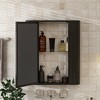 JUJABU Wall-Mounted Bathroom Cabinet Mirror with Metal Framed and 2 Inner Shelves for Storage, Black - 3 of 4