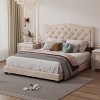 Modern Velvet Upholstered Platform Bed with Tufted Headboard,Sturdy Wood Frame,Queen Size-Maison Boucle - 2 of 4