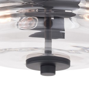 VAXCEL Toledo 13-in W Black Industrial Flush Mount Ceiling Light Fixture Clear Glass - 1 of 4