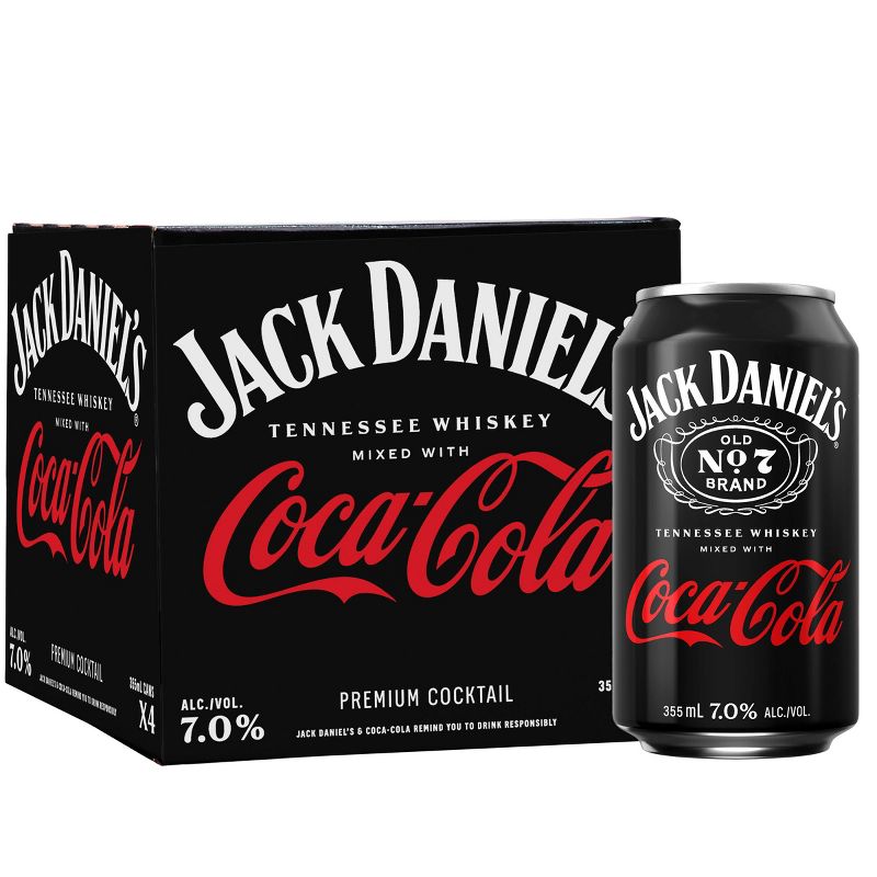 Jack Daniel&#39;s RTD Jack &#38; Coke - 4pk/12 fl oz Cans, 1 of 6