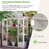 78" Walk-in Wooden Greenhouse With 4 Independent Ventilation Skylights And 2 Folding Middle Shelves, Outdoor Greenhouse - 2 of 4