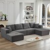 136.7" Corduroy Upholstery U-Shaped Cloud Modular Sectional Sofa with Double Chaise Lounges, All-Foam Compression Design - 4 of 4