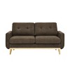 67.7'' Mid-Century Modern Loveseat Tufted Sofa with Wooden Legs and Polyester Upholstery for Living Room or Lounge-The Pop Home - 2 of 4