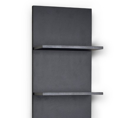 Sleek Black Woodgrain 52" Floating Wall Shelf for Modern Spaces