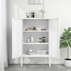 vidaXL Storage Cabinet Sideboard Cabinet for Entryway Bedroom Office Steel - White - 3 of 4