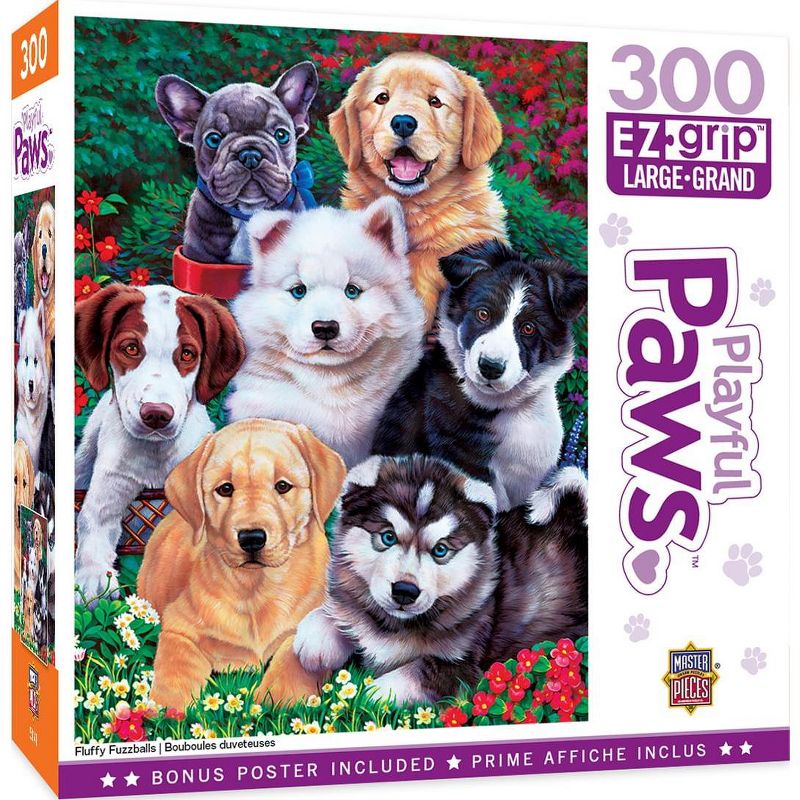MasterPieces Inc Fluffy Fuzzballs 300 Piece Large EZ Grip Jigsaw Puzzle, 1 of 7