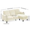 VYNXARIA Modern Design Chenille 3 Seat L-Shape Sectional Sofa with Storage Chaise for Apartment, Studio, Office,Living Room,L shape - 4 of 4